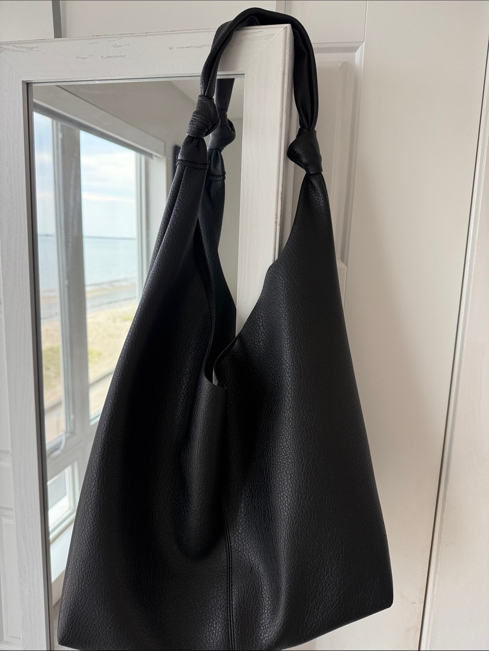 Anthropologie The Love Knot Black Shoulder Bag